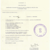 Food And Drugs Certificate